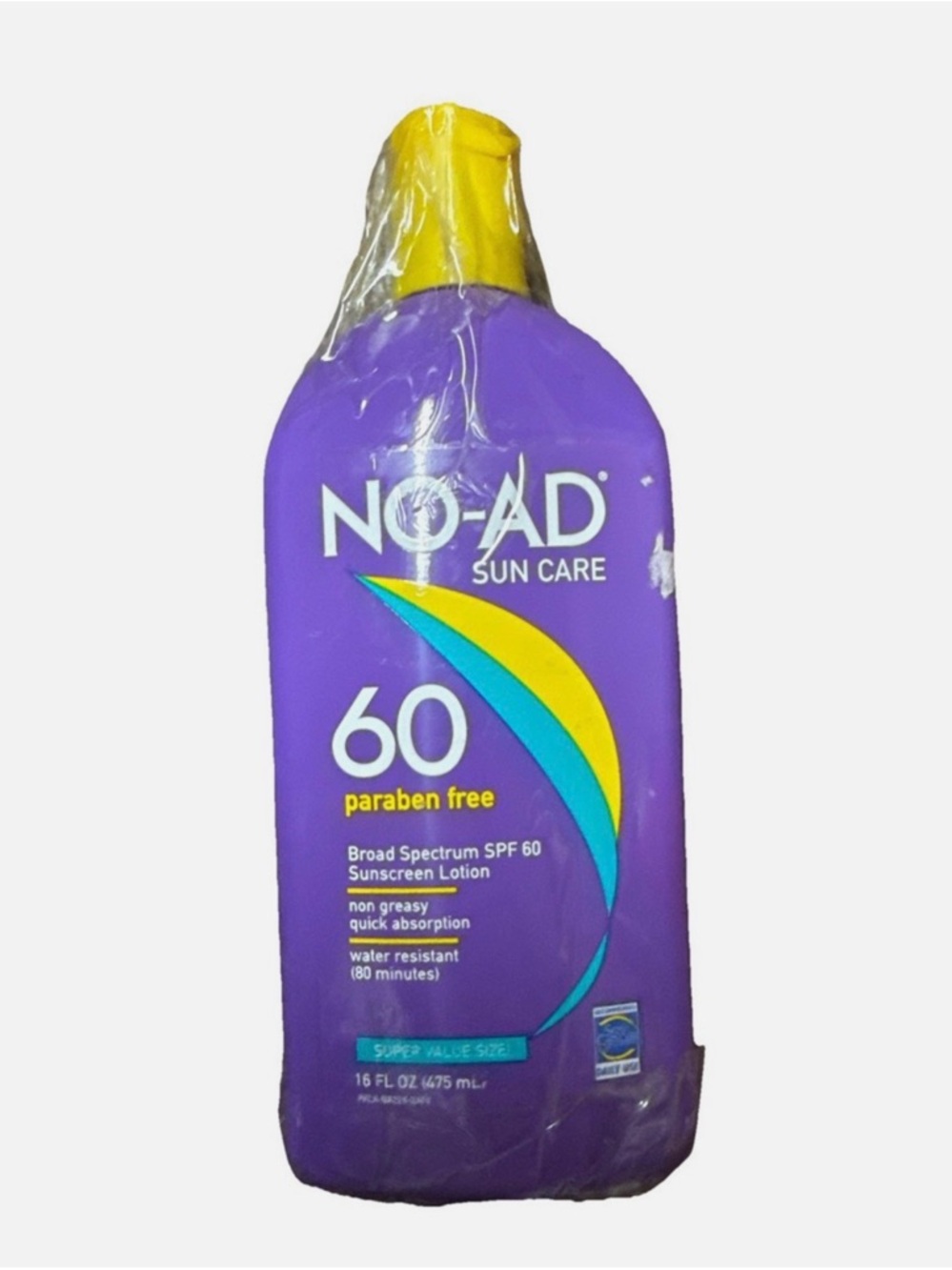 NO-AD Sun Care SPF 60 Sunscreen Lotion Paraben Free 16oz